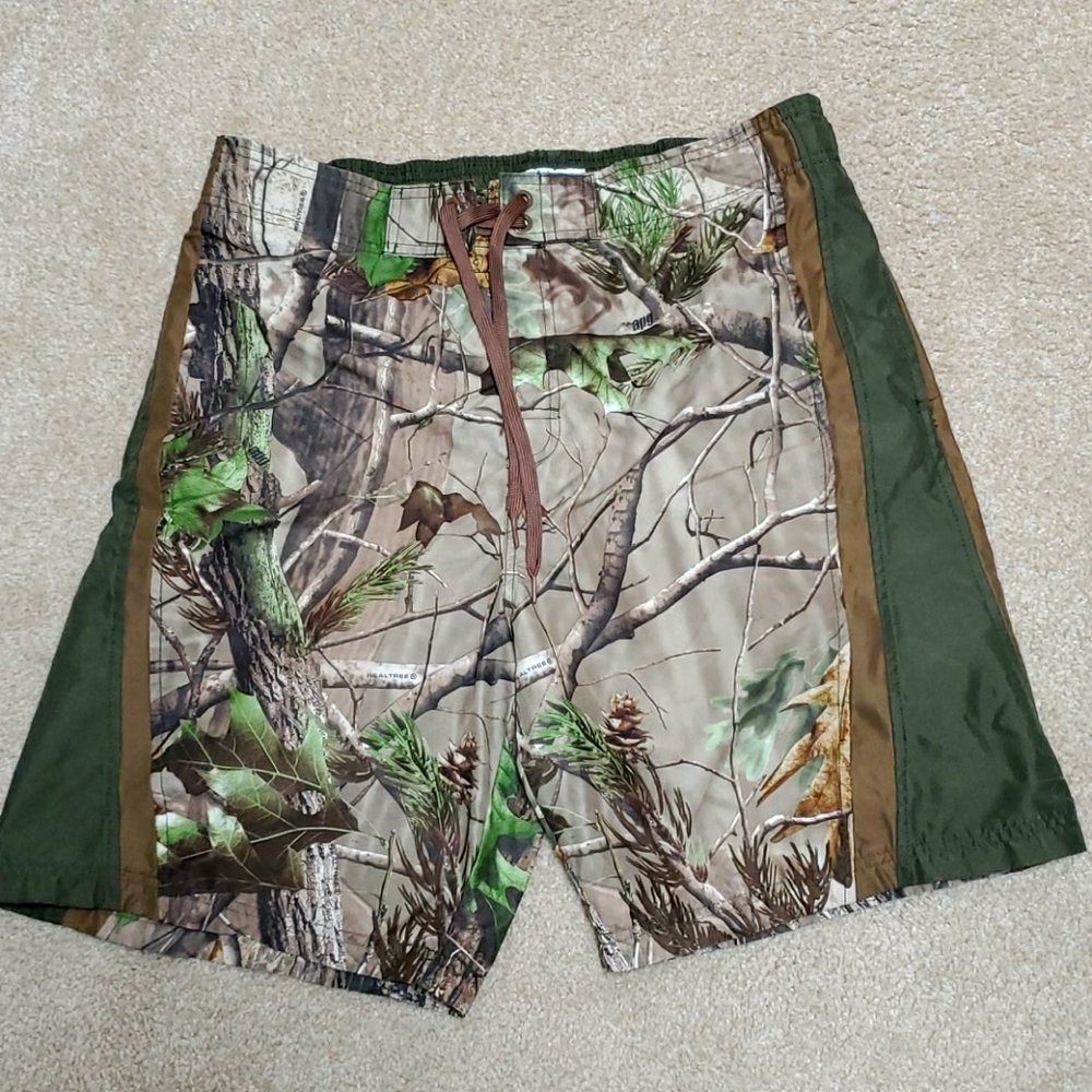 Camouflage swim trunks - mens large